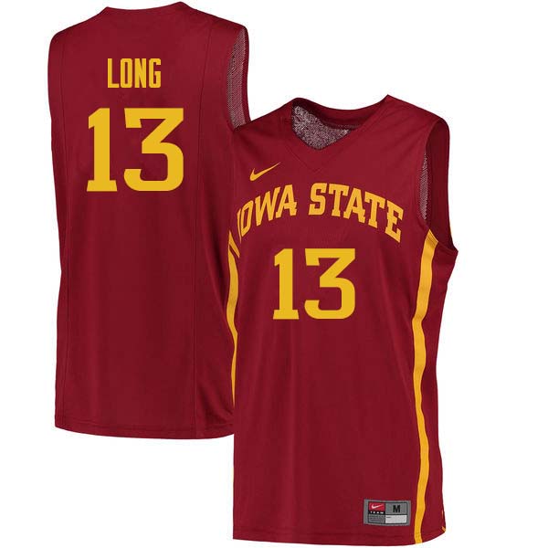 Men #13 Jakolby Long Iowa State Cyclones College Basketball Jerseys Sale-Cardinal